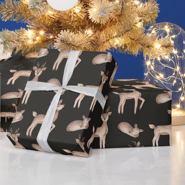 Cute Deer Themed Christmas Wrapping Paper (Holidays)