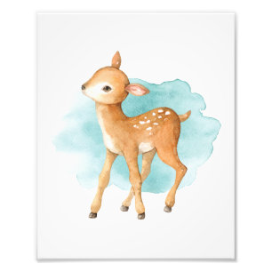 Cute Deer Woodland Baby Shower Animal Birthday Photo Print