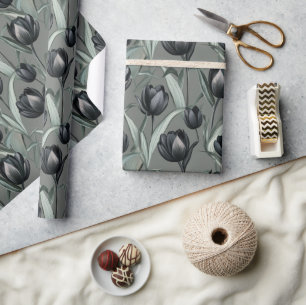 Cute Delicate Blooms Tulip Bouquet Wrapping Paper