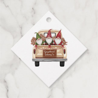 Cute Delivery Truck Gnomes Gingerbread Houses Gift Favour Tags