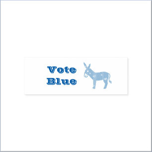 Cute Democratic Donkey & Hearts VOTE BLUE Self-inking Stamp
