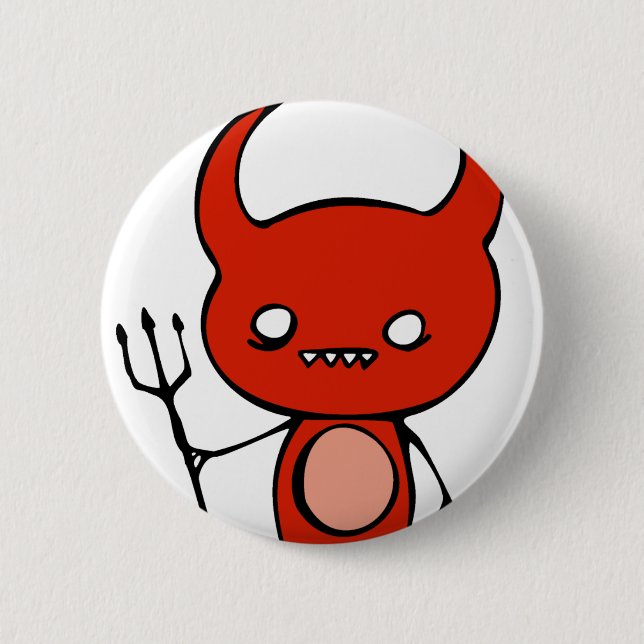 Cute Demon 6 Cm Round Badge (Front)