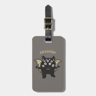 Cute Demon Character - Kawaii Monster Kids Name Luggage Tag