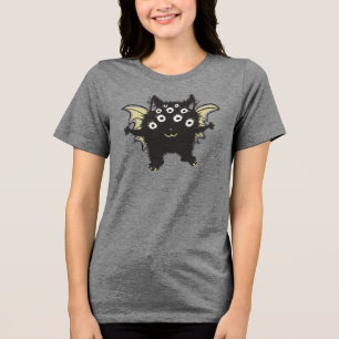 Cute Demon Character - Many Eyes Kawaii Monster Tri-Blend Shirt