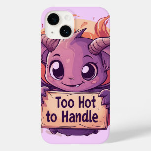 Cute Demon Holding a "Too Hot to Handle" Sign Case-Mate iPhone 14 Case