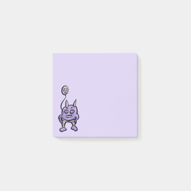 Cute Demon Purple Cartoon Horror Character Post-it Notes (Front)