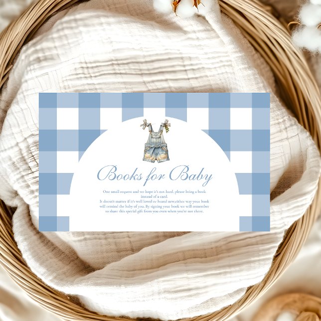 Cute Denim Baby Shower Books for Baby  Enclosure Card (Creator Uploaded)