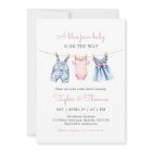 Cute Denim Blue Jean Girl Baby Shower Invitation