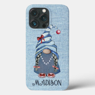 Cute Denim Gnome Girl iPhone 13 Pro Case