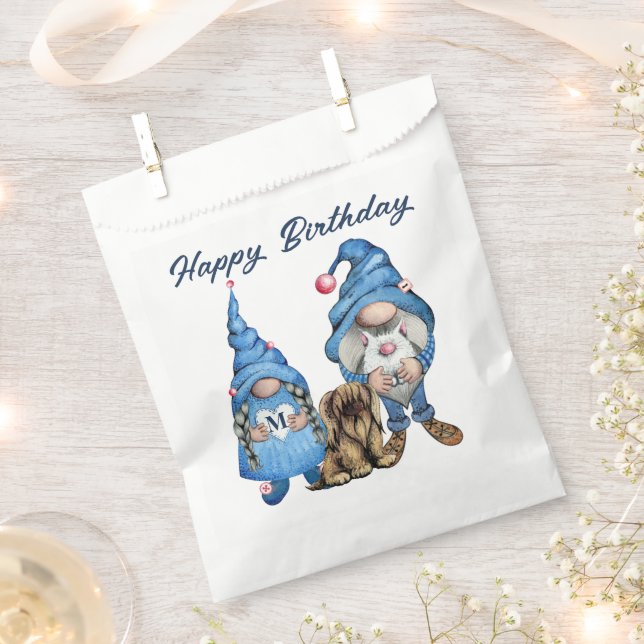Cute Denim gnomes  Favour Bag (Clipped)