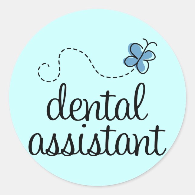 Cute Dental Assistant Classic Round Sticker (Front)