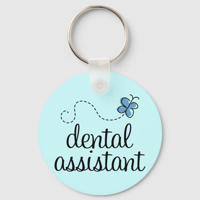 Cute Dental Assistant Key Ring (Front)