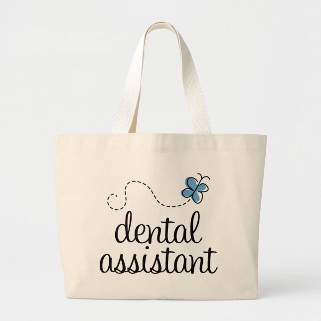 Cute Dental Assistant Large Tote Bag (Front)