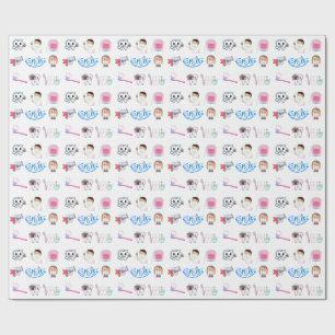 Cute Dental Care Gift Wrapping Paper