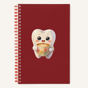 Cute Dental Coffee Lover Kawaii Character  Notebook