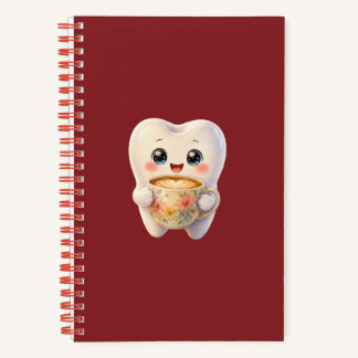 Cute Dental Coffee Lover Kawaii Character  Notebook
