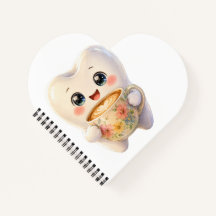 Cute Dental Coffee Lover Kawaii Character Notebook