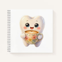 Cute Dental Coffee Lover Kawaii Character Square N