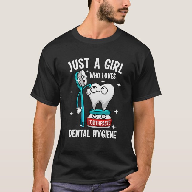 Cute Dental Hygiene Design For Girls Women Dental T-Shirt (Front)