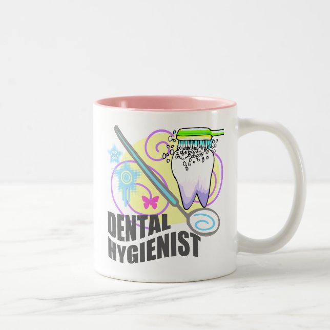 Cute Dental Hygienist Two-Tone Coffee Mug (Right)