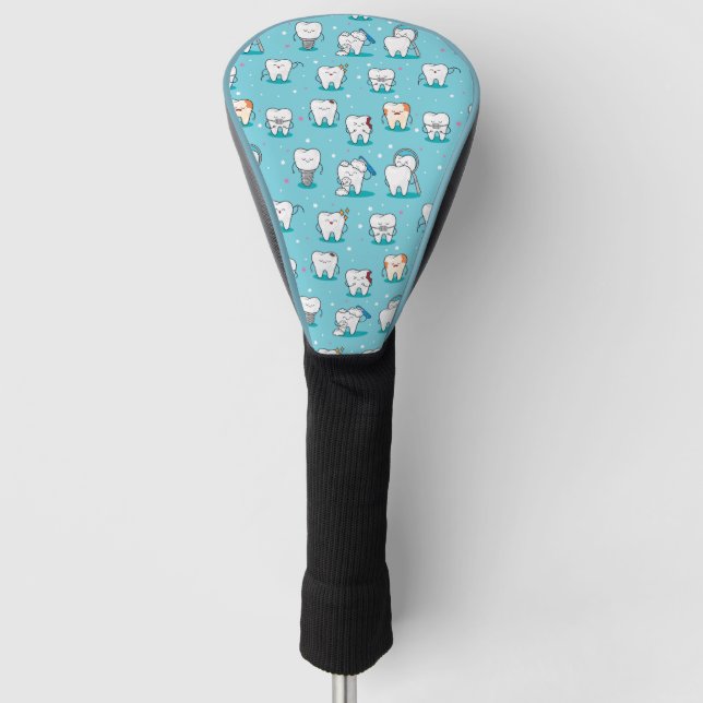 Cute Dental Pattern Golf Head Cover (Front)
