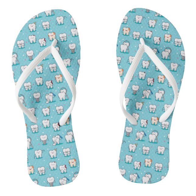 Cute Dental Pattern Thongs (Footbed)