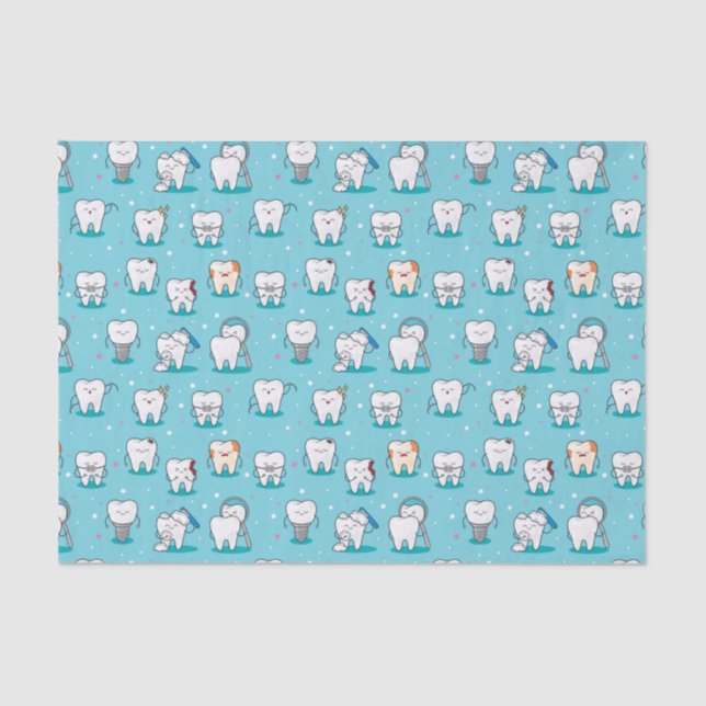 Cute Dental Pattern Tissue Paper (Front)