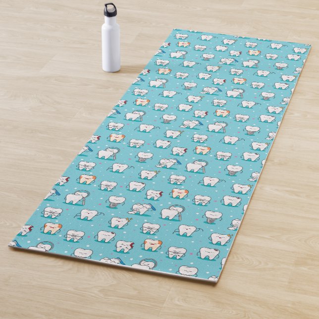 Cute Dental Pattern Yoga Mat (In Situ)