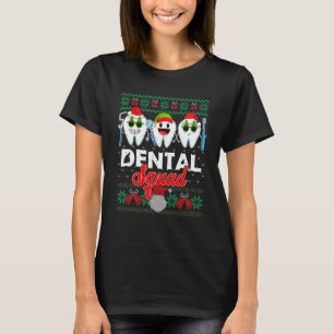 Cute Dental Squad Xmas Santa Reindeer Ugly Christm T-Shirt