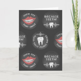 Cute Dentist Pattern - Funny Dental Hygienist Card