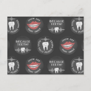 Cute Dentist Pattern - Funny Dental Hygienist Postcard