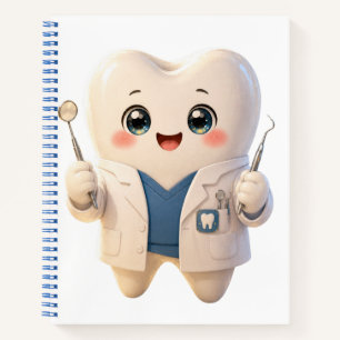 Cute Dentist Tooth Character Notebook
