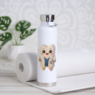 Cute Dentist Tooth Character Vacuum Water Bottle