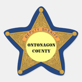Cute Deputy Sheriff Badge personalise your county Star Sticker
