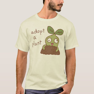 Cute Derpy Sprout Adopt A Plant Gardening Doodle T-Shirt