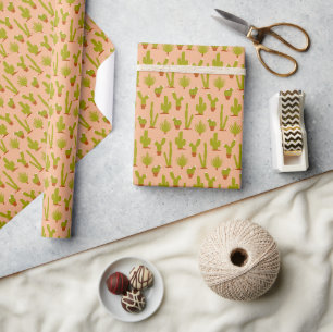 Cute Desert Cactus Plants Wrapping Paper