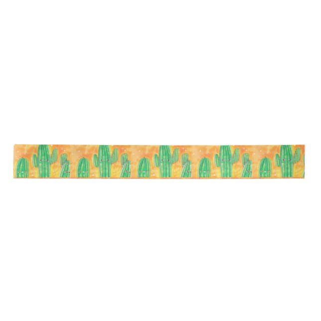 Cute Desert Cactus Satin Ribbon (Front)