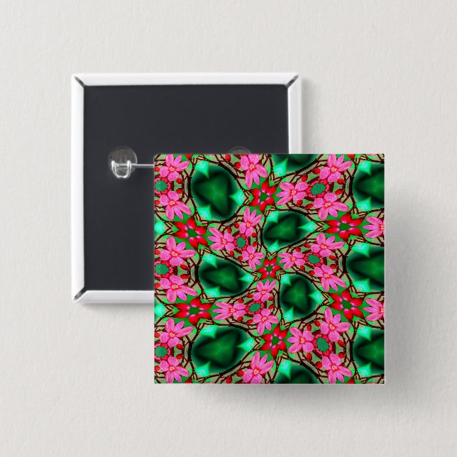 Cute Desert Rose Pattern 15 Cm Square Badge (Front & Back)