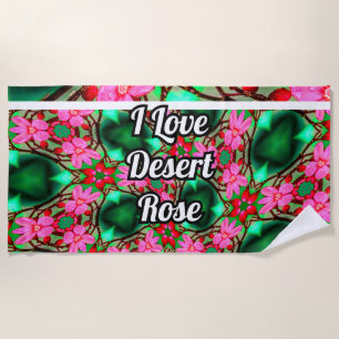 Cute Desert Rose Pattern Beach Towel