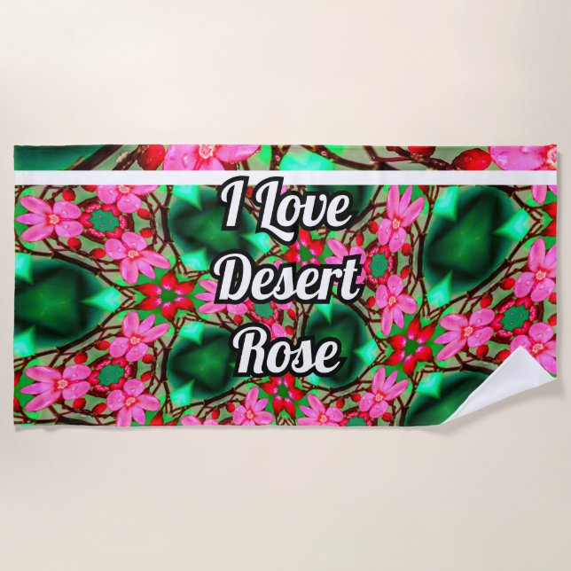 Cute Desert Rose Pattern Beach Towel (Front)