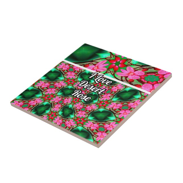Cute Desert Rose Pattern Ceramic Tile (Side)