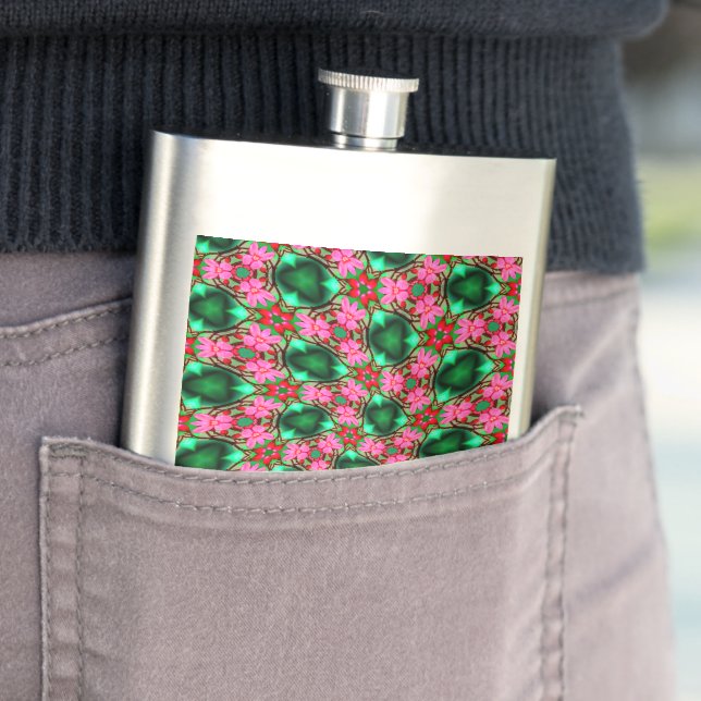 Cute Desert Rose Pattern Hip Flask (In Situ)