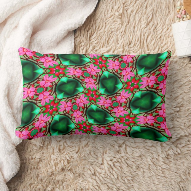 Cute Desert Rose Pattern Lumbar Cushion (Blanket)