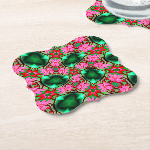 Cute Desert Rose Pattern Paper Coaster