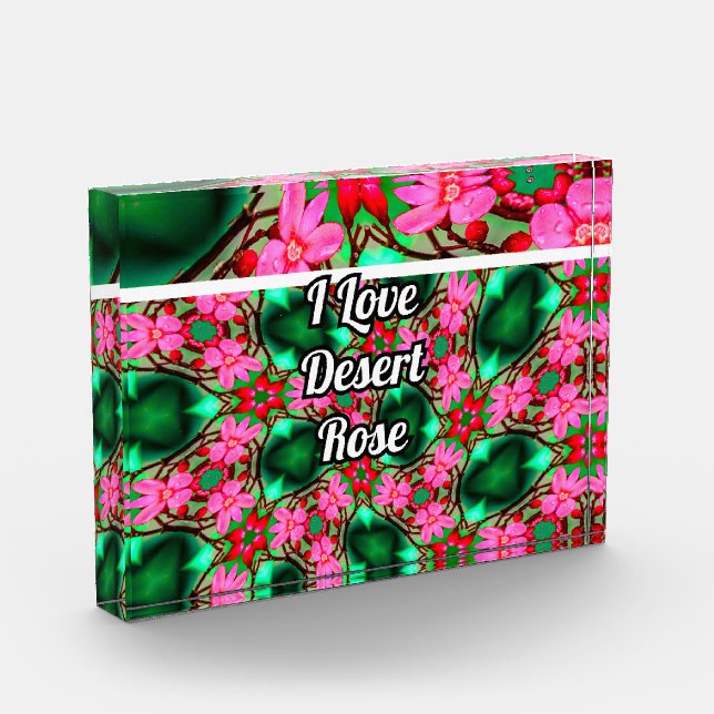 Cute Desert Rose Pattern Photo Block (Left)
