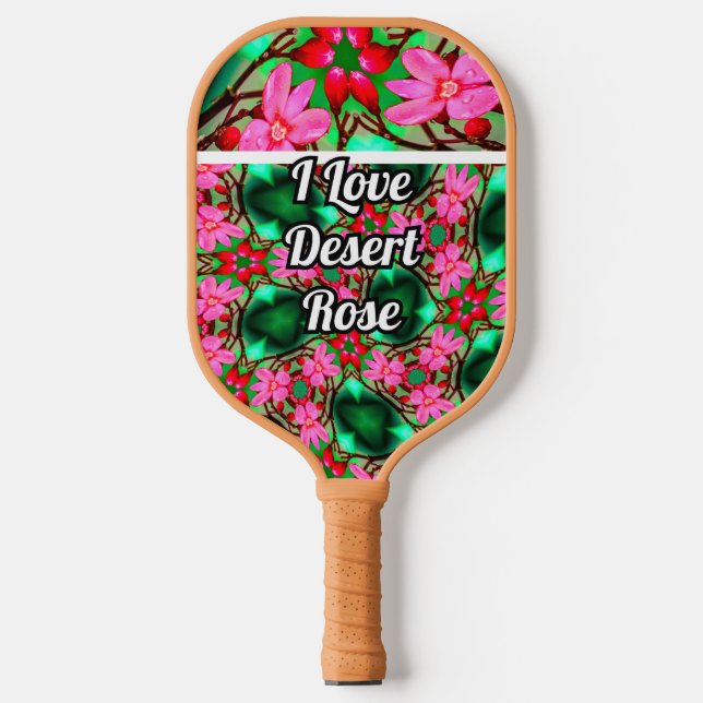 Cute Desert Rose Pattern Pickleball Paddle (Front)