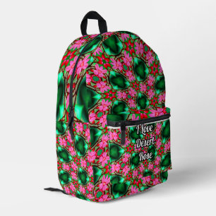 Cute Desert Rose Pattern Printed Backpack