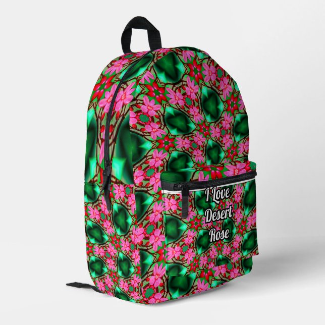 Cute Desert Rose Pattern Printed Backpack (Back Corner Left)