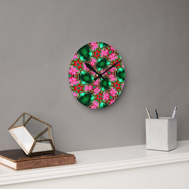 Cute Desert Rose Pattern Round Clock (Office)