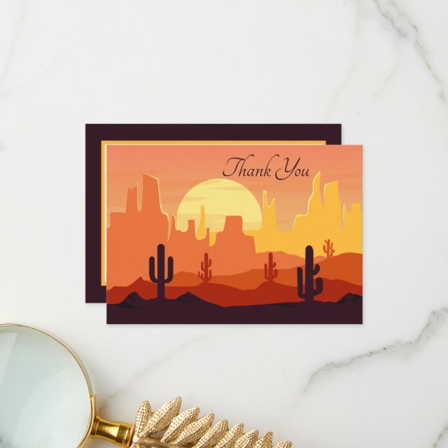 cute desert scene add sentiment  thank you card (Front/Back In Situ)